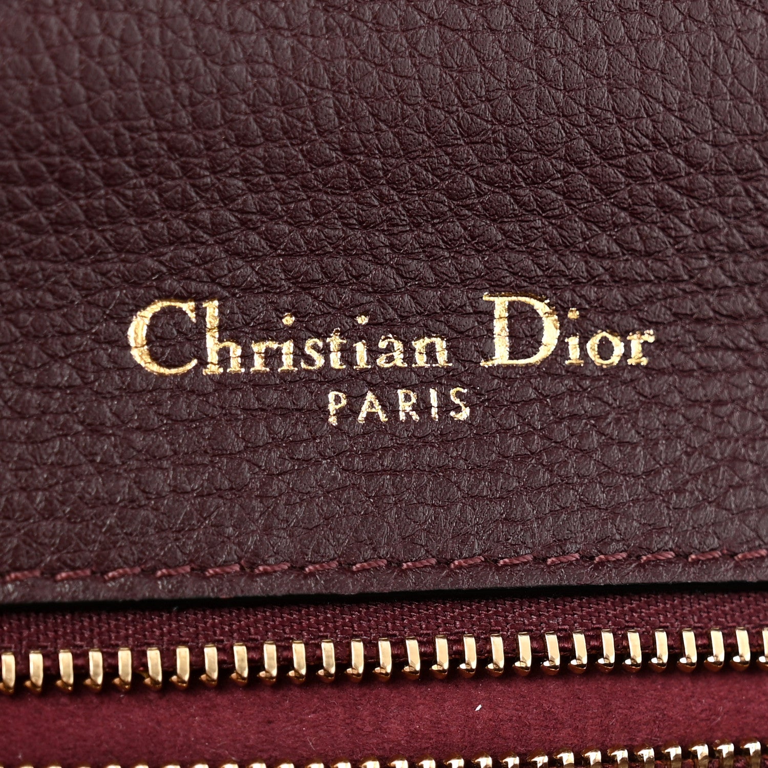 Christian Dior Grained Calfskin Small Diorama Flap Bag Burgundy 6 of 14