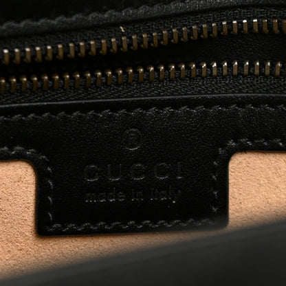 Gucci Calfskin Matelasse Medium GG Marmont Shoulder Bag Black 6 of 10