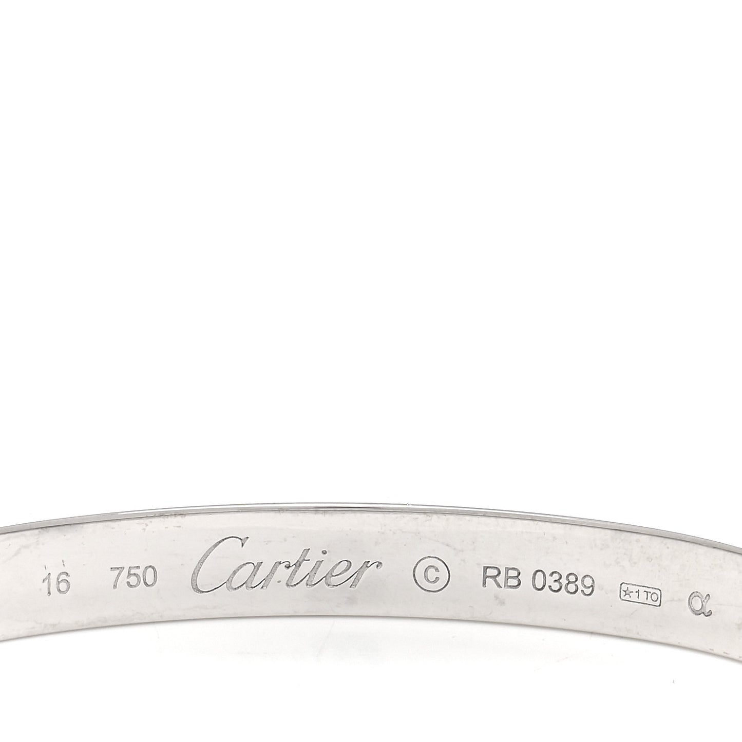 18K White Gold LOVE Bracelet 16
