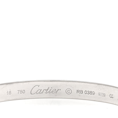 Cartier 18K White Gold LOVE Bracelet 16 5 of 5