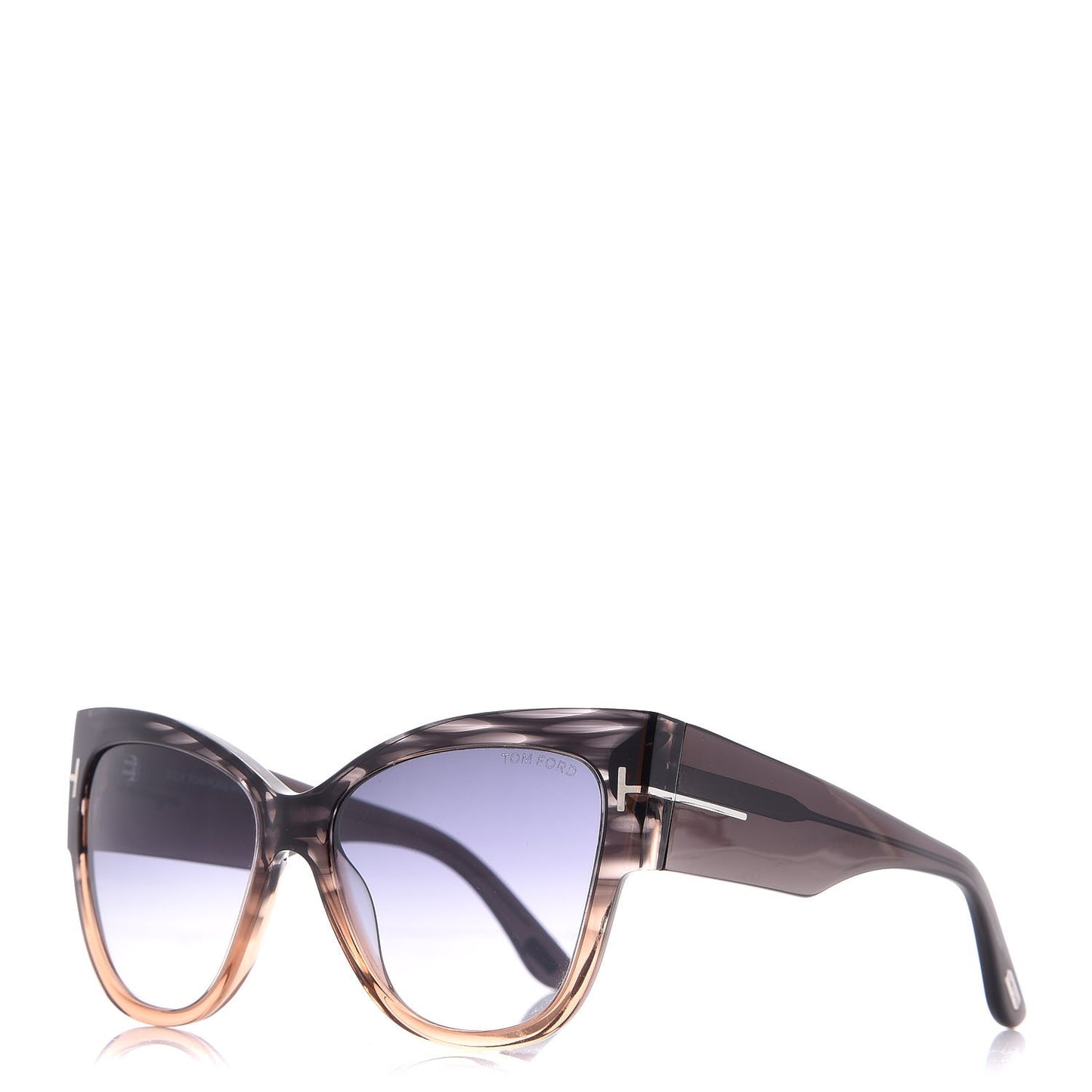 Acetate Anoushka Cat Eye Sunglasses TF371 Melange Grey Peach