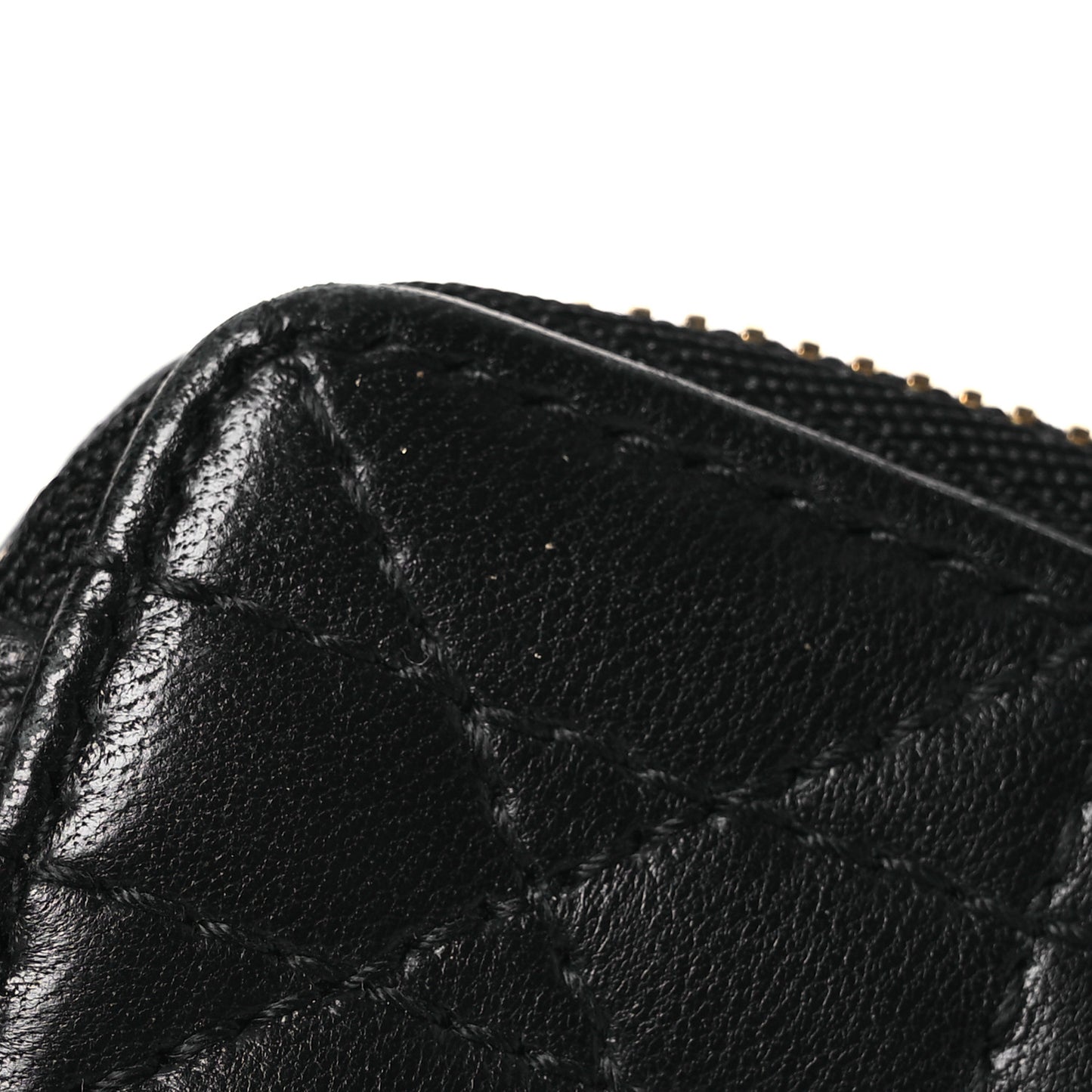 Calfskin Cannage Mini Caro Jewelry Case Black