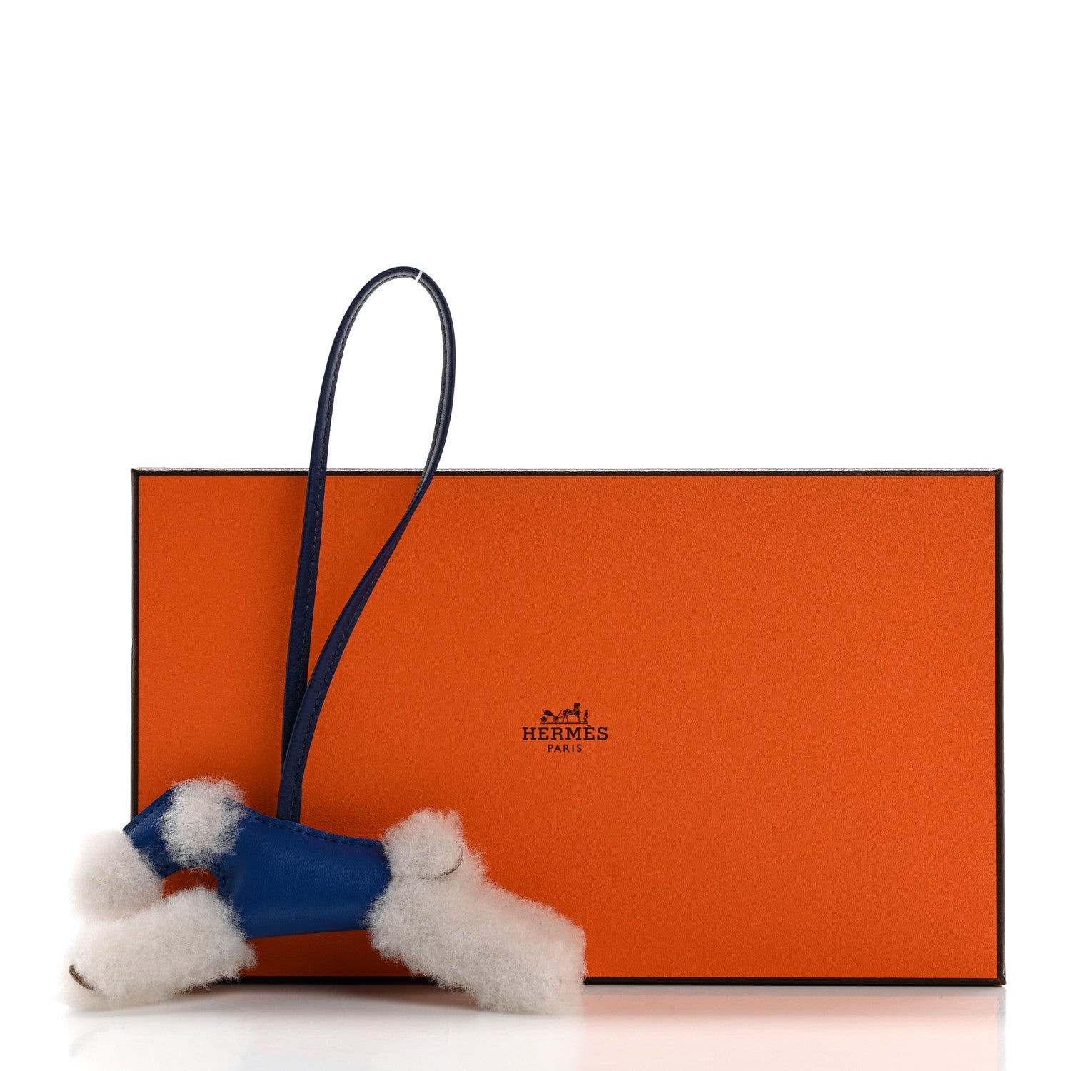 Hermes Milo Lambskin Shearling Budy Charm Bleu France Bleu Saphir 4 of 4