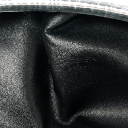 Bottega Veneta Metallic Bark Calfskin Embossed The Pouch Oversized Clutch Silver 6 of 10