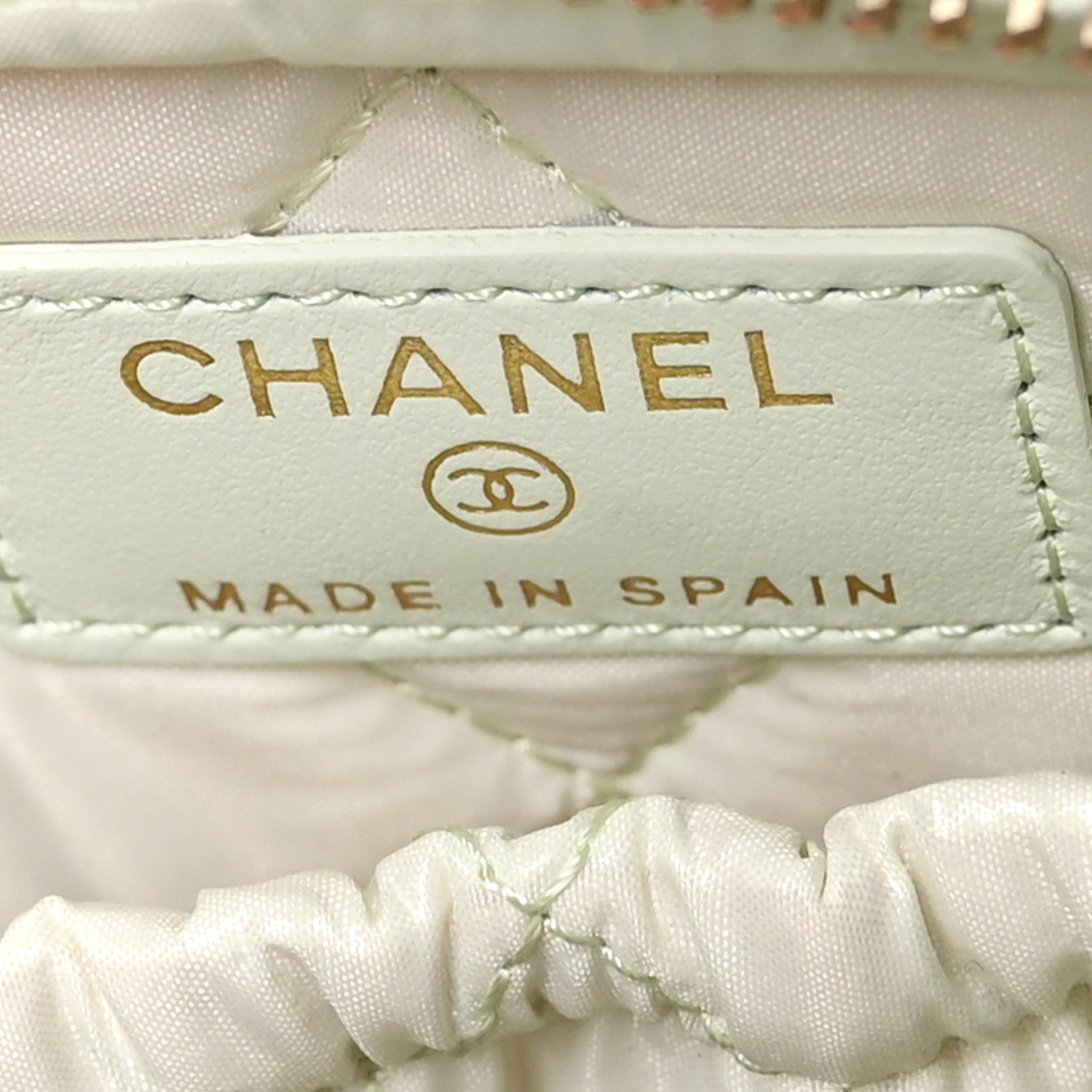 Chanel Caviar Quilted Small Curvy Pouch Cosmetic Case Light Green 6 of 8