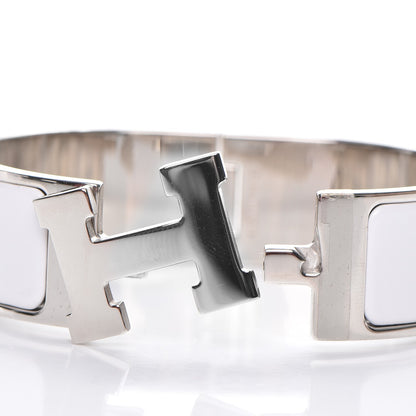 Hermes Enamel Wide Clic Clac H Bracelet GM White 5 of 5