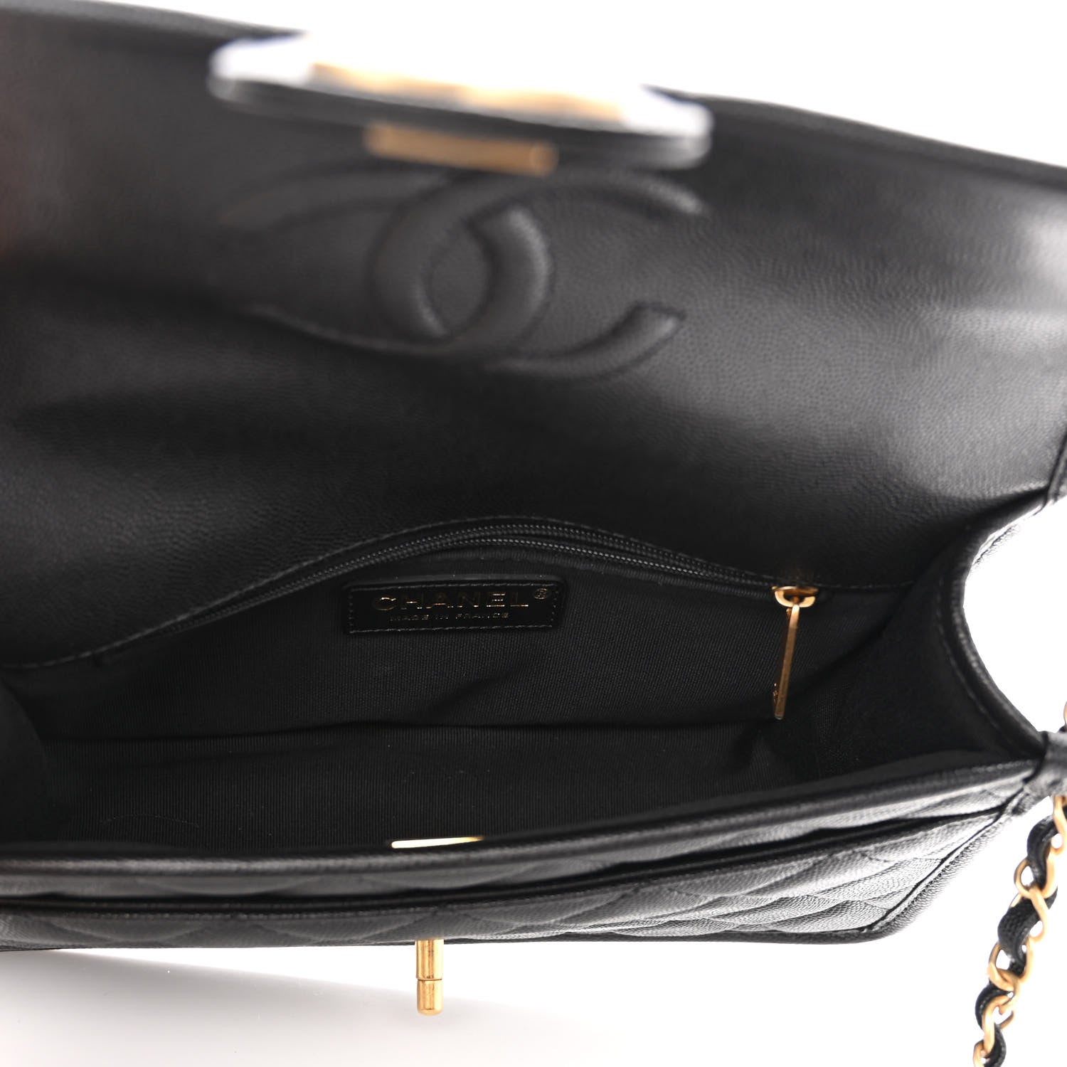 Chanel Caviar Quilted School Memory Small Top Handle Flap Black 5 of 11