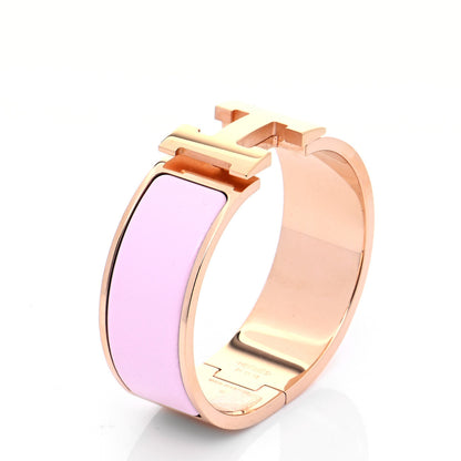 Hermes Enamel Wide Clic Clac H Bracelet PM Rose Dragee 3 of 8