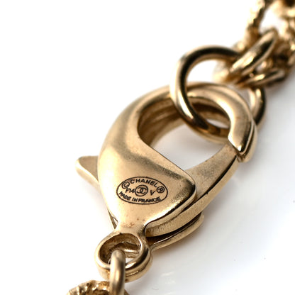 Chanel Graduated Pearl Crystal Twisted CC Long Necklace Gold 5 of 5