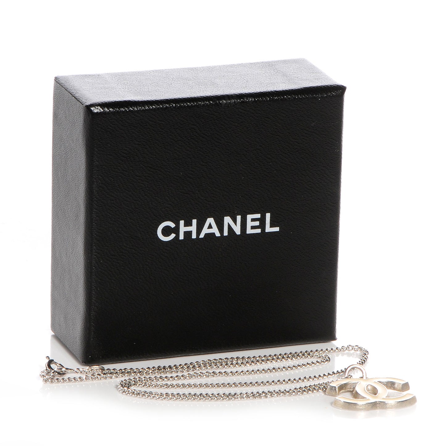 Enamel CC Necklace Beige