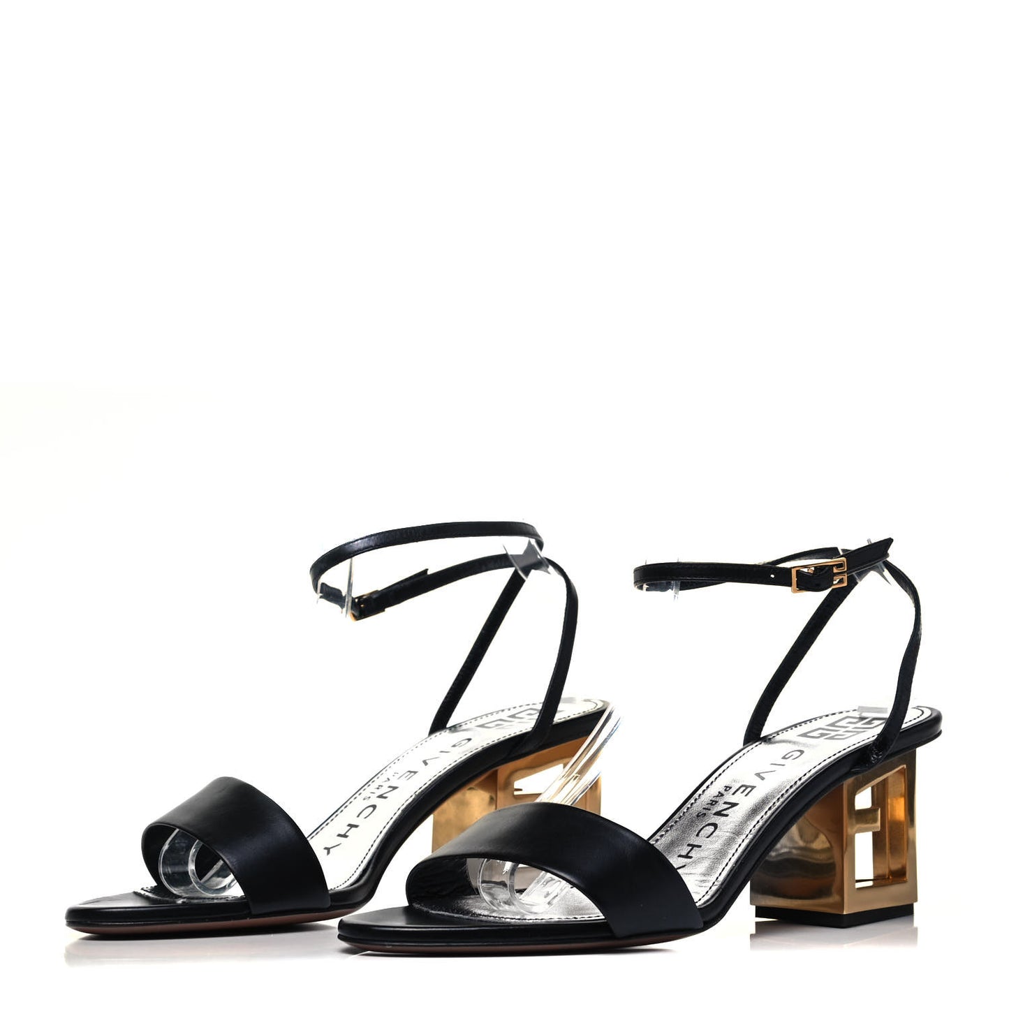 Smooth Calfskin Triangle Sandals 38 Black
