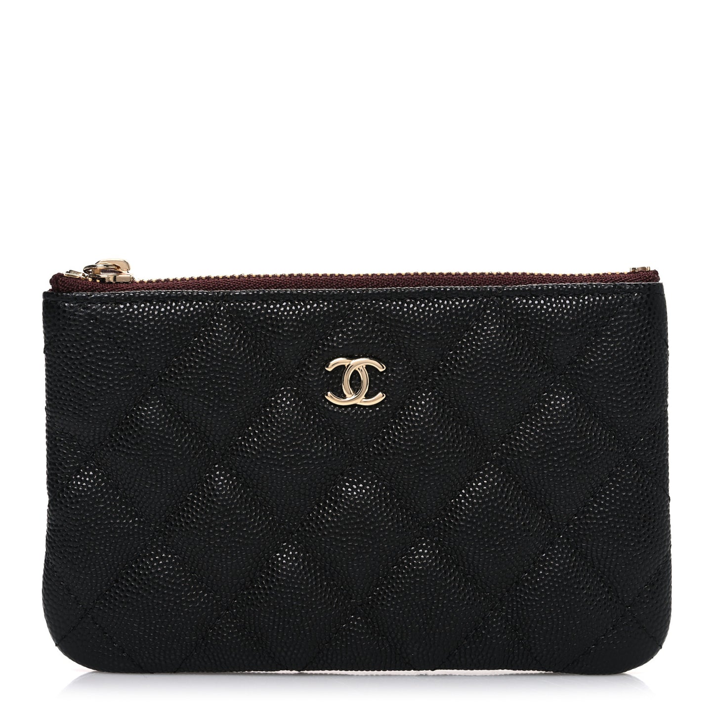 Caviar Quilted Small Cosmetic Case Black