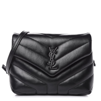 Saint Laurent Calfskin Y Quilted Monogram Toy Loulou Crossbody Bag Black 1 of 14