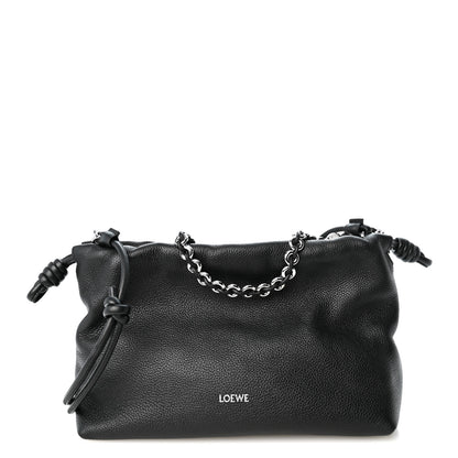 Loewe Mellow Nappa Medium Donut Chain Flamenco Knot Clutch Black 1 of 10