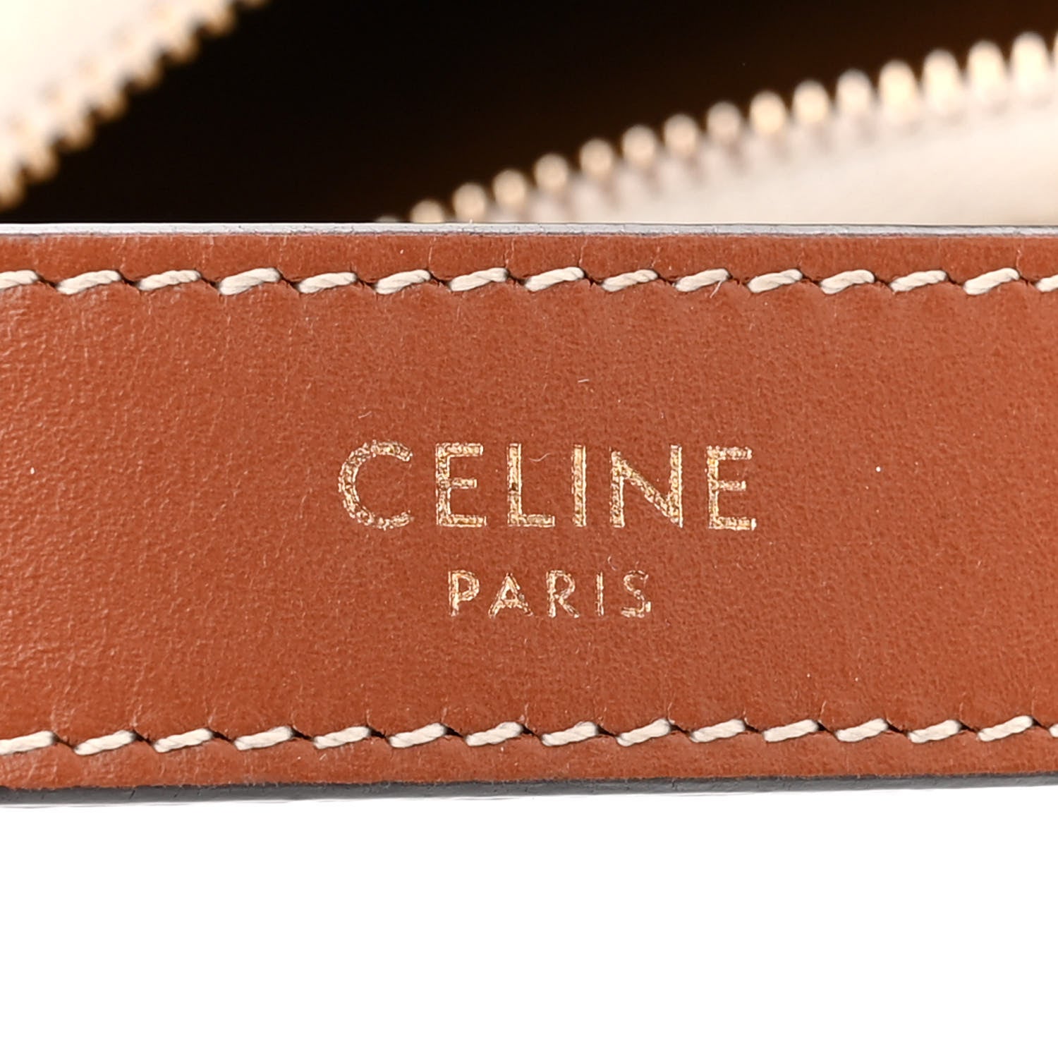 Celine Canvas Calfskin Ava Triomphe Shoulder Bag White 6 of 12