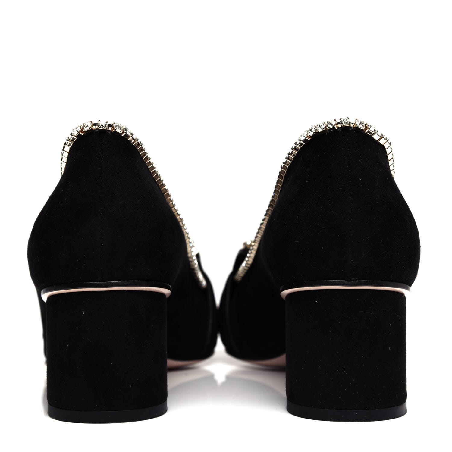 Gucci Kid Scamosciato Crystal GG Marmont Fringe 50mm Loafer Pumps 37.5 Black 7 of 10