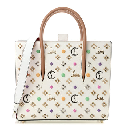 Christian Louboutin Calfskin Spikes Loubinthesky Medium Paloma White Multicolor 1 of 11