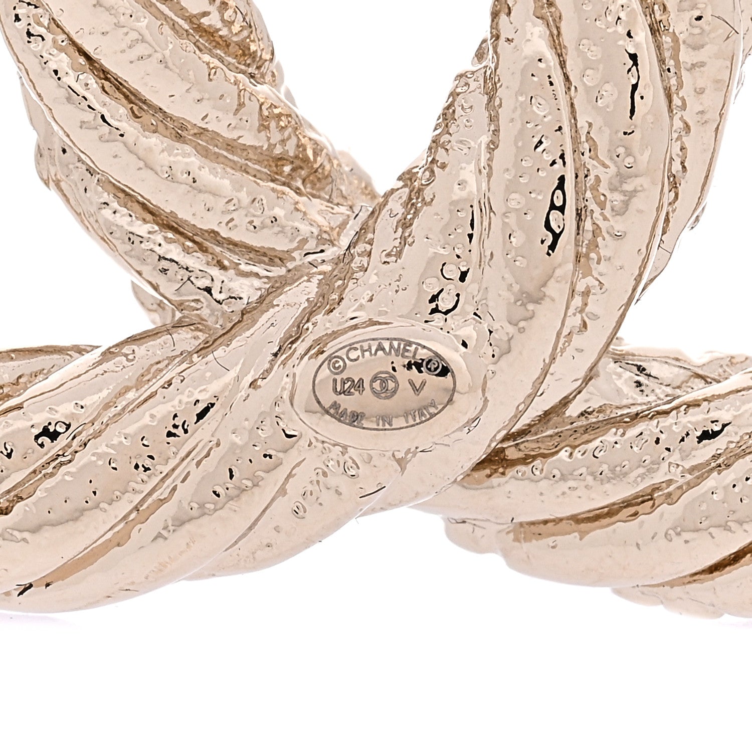 Chanel Twisted CC Brooch Light Gold 3 of 3