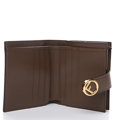 Fendi Vitello Soft F is Fendi Bi-Color FF 1974 Embossed Compact Wallet Maya Black 4 of 7