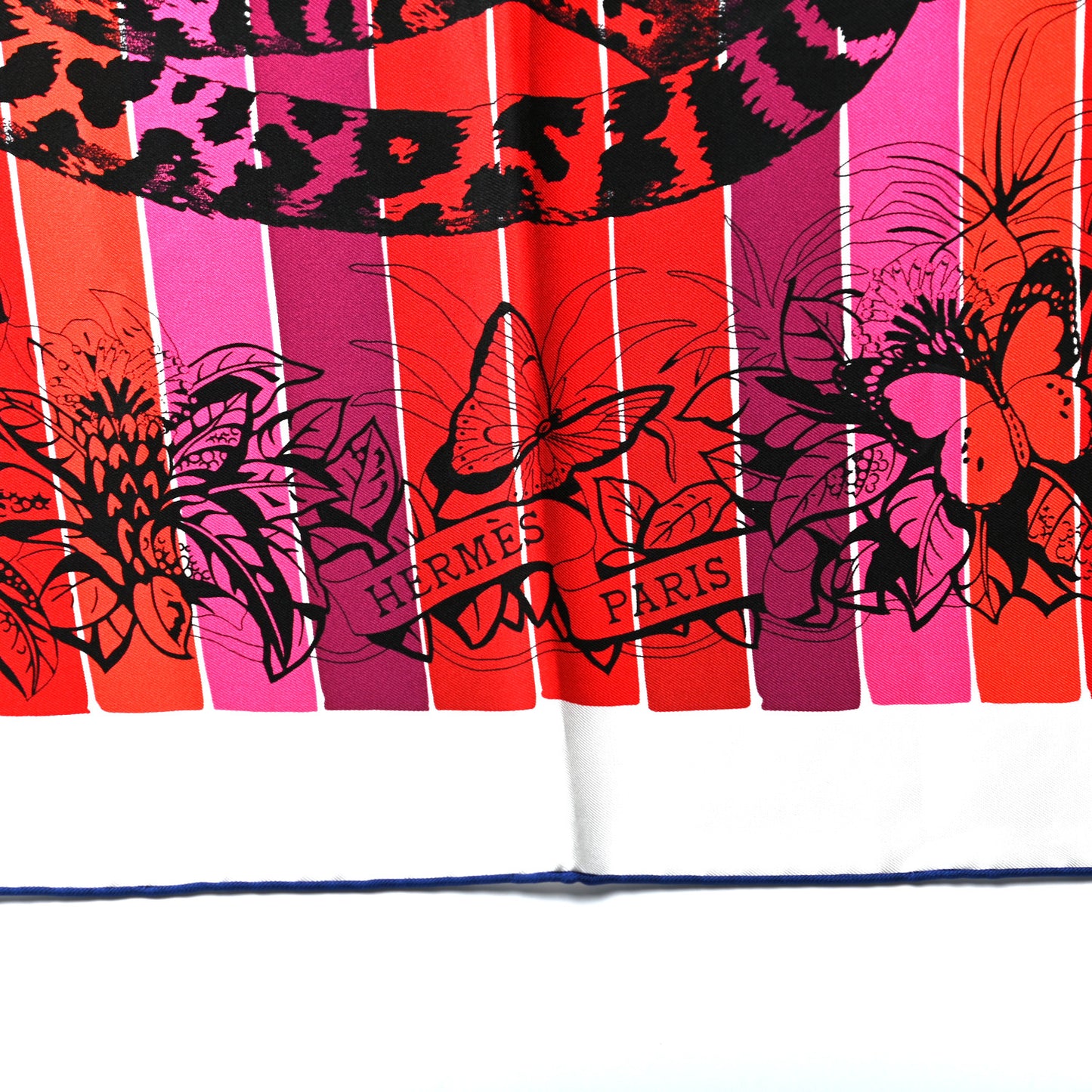 Silk Carre Jungle Love Rainbow Scarf 90 Rose Vert Jaune