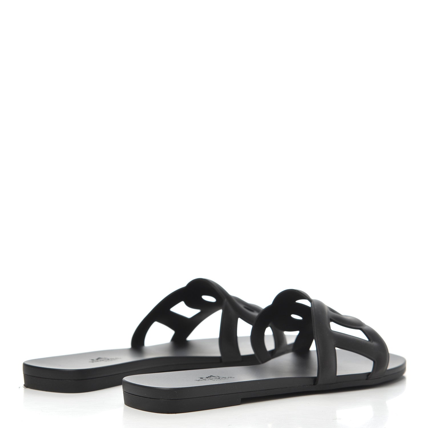 Hermes Rubber Aloha Sandals 38 Black 4 of 11