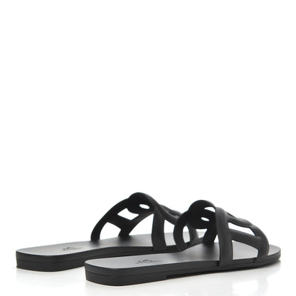 Hermes Rubber Aloha Sandals 38 Black 4 of 11