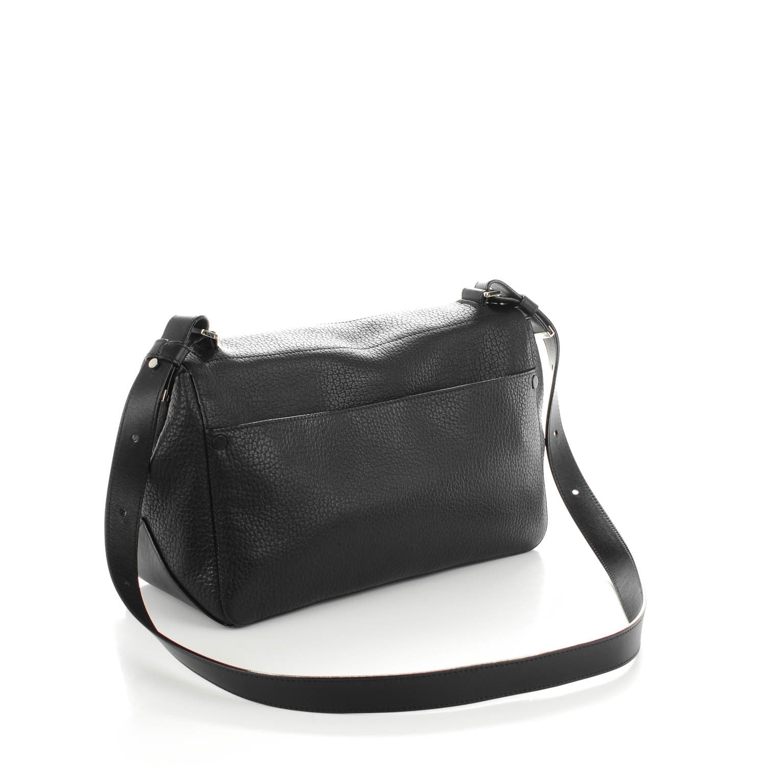 Proenza Schouler Pebbled Calfskin Double Sided PS Courier Bag Black 3 of 6