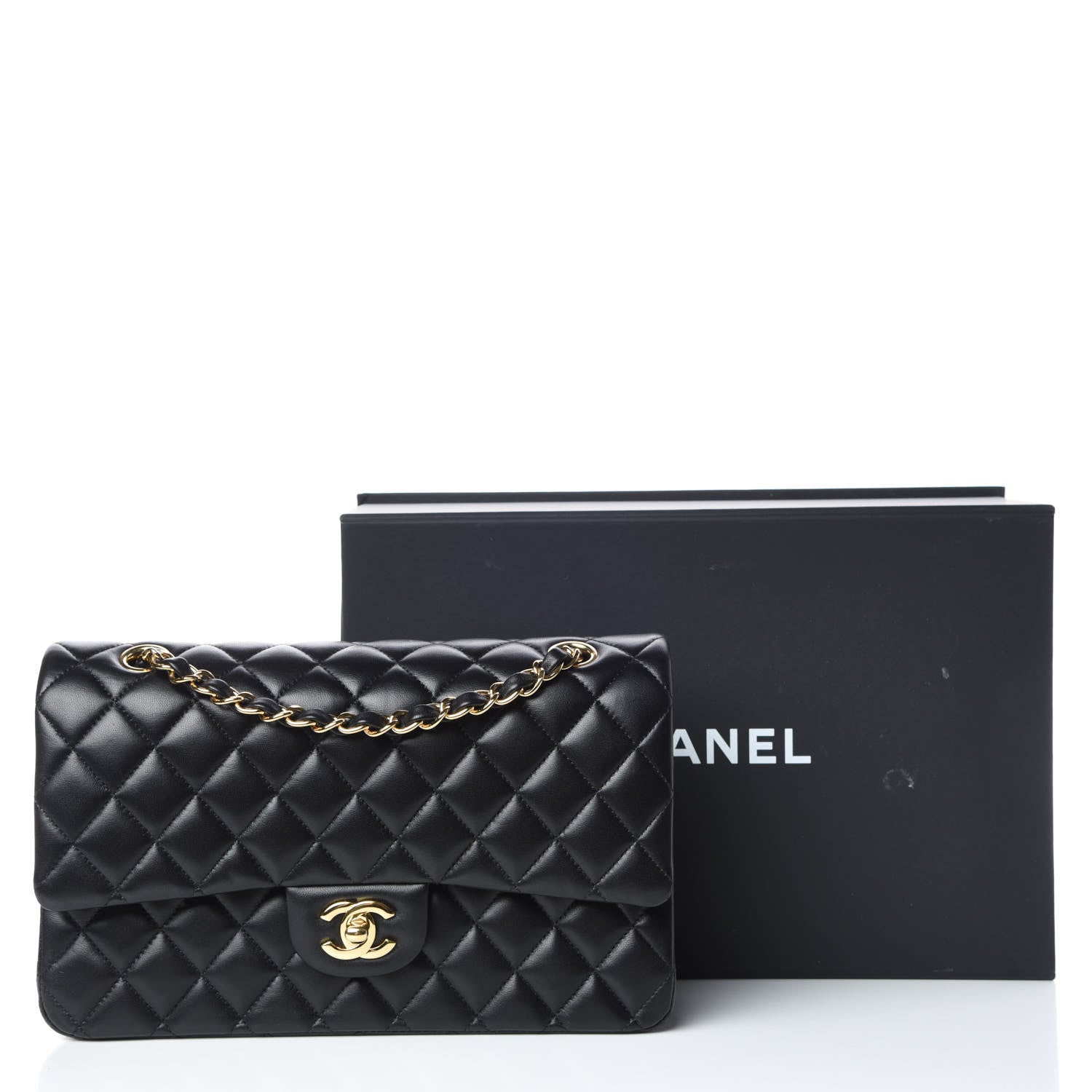 Chanel Lambskin Quilted Medium Double Flap Black 10 of 10