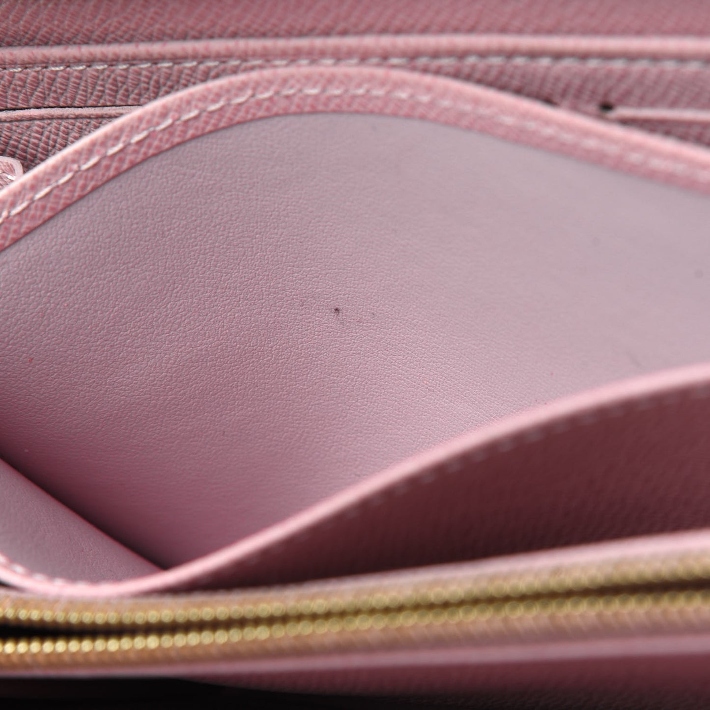 Damier Ebene Zippy Wallet Rose Ballerine