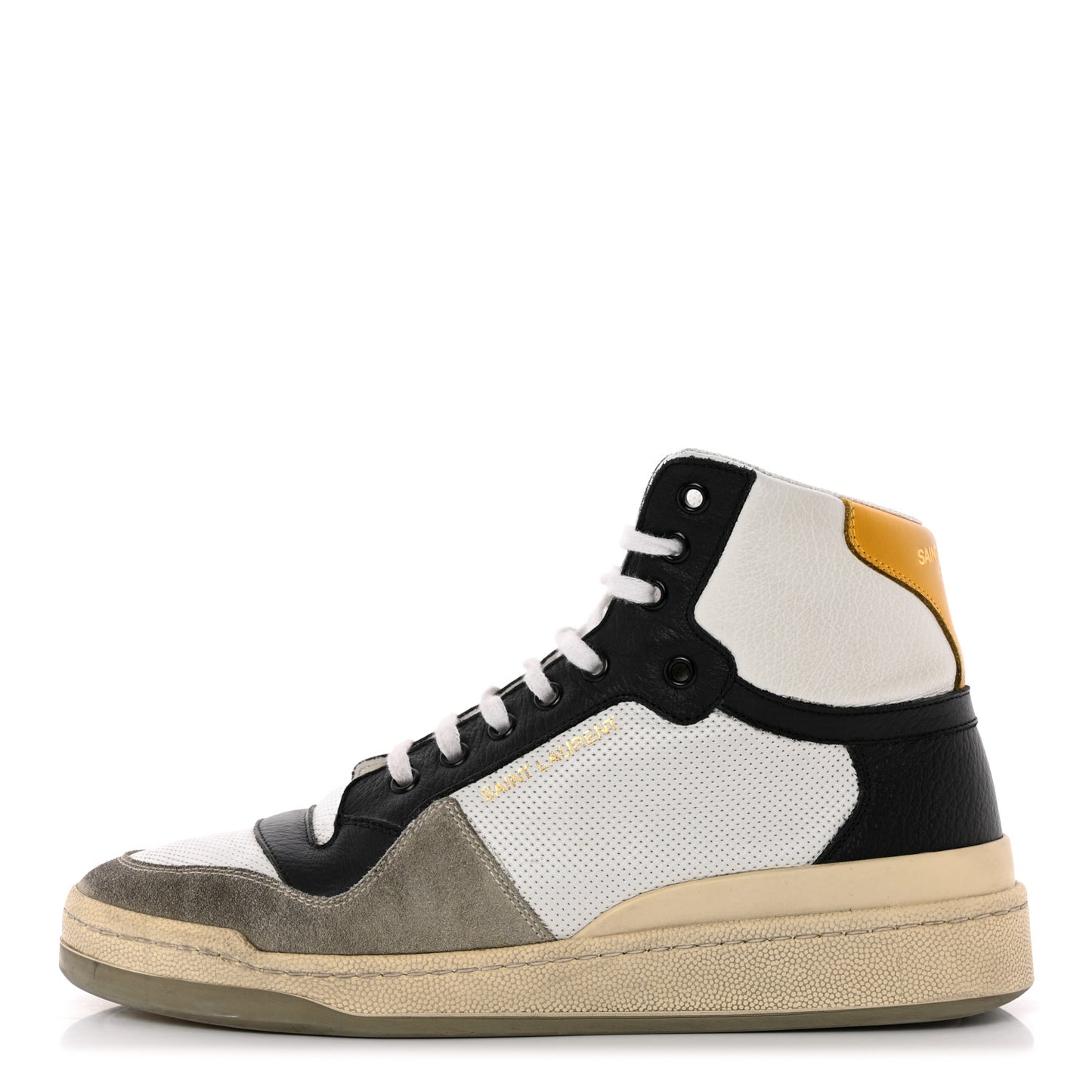 Calfskin Perforated High Top Sneakers 41 Multicolor