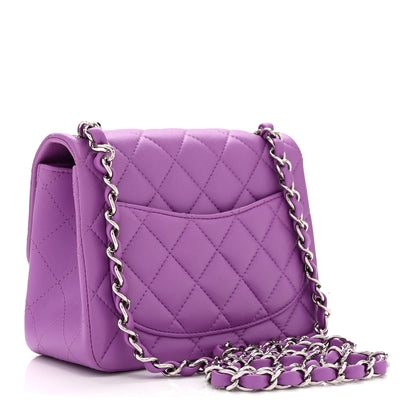 Chanel Lambskin Quilted Mini Square Flap Purple 3 of 10