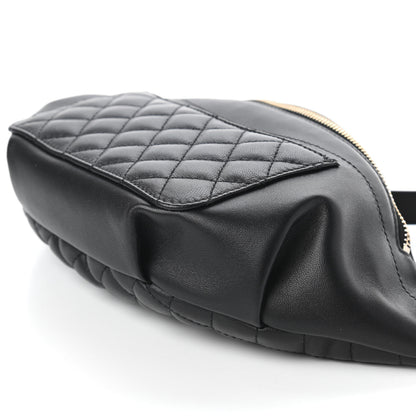 Chanel Lambskin Quilted Waist Bag Fanny Pack Black 7 of 11