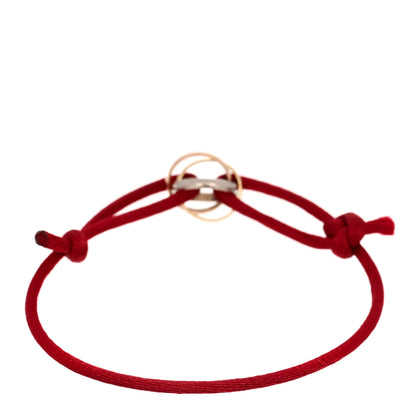 Cartier 18K Pink Yellow White Gold Trinity Cord Bracelet Red 2 of 3