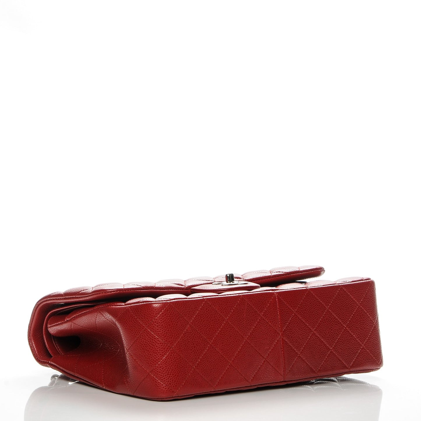 Caviar Quilted Jumbo Double Flap Red