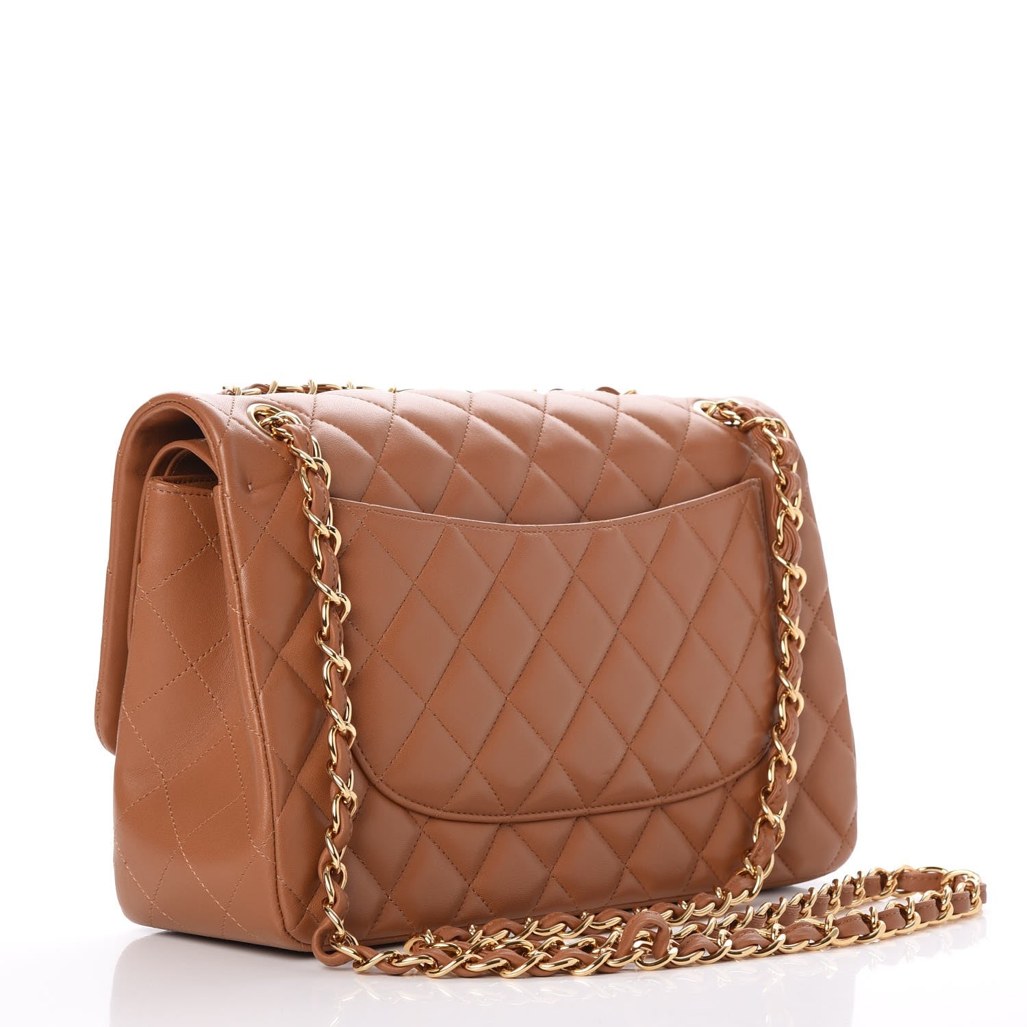 Chanel Lambskin Quilted Jumbo Double Flap Camel 3 of 7