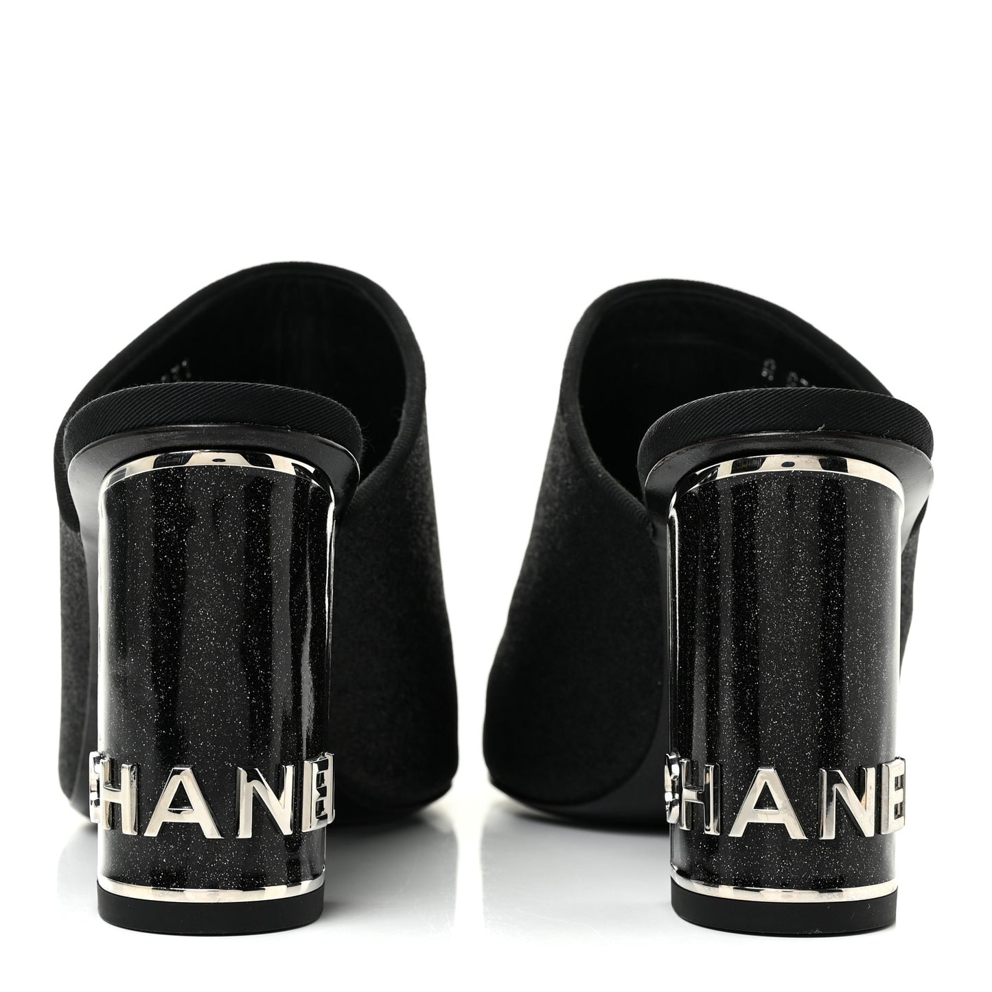 Fabric Cap Toe CC Mules 36.5 Black