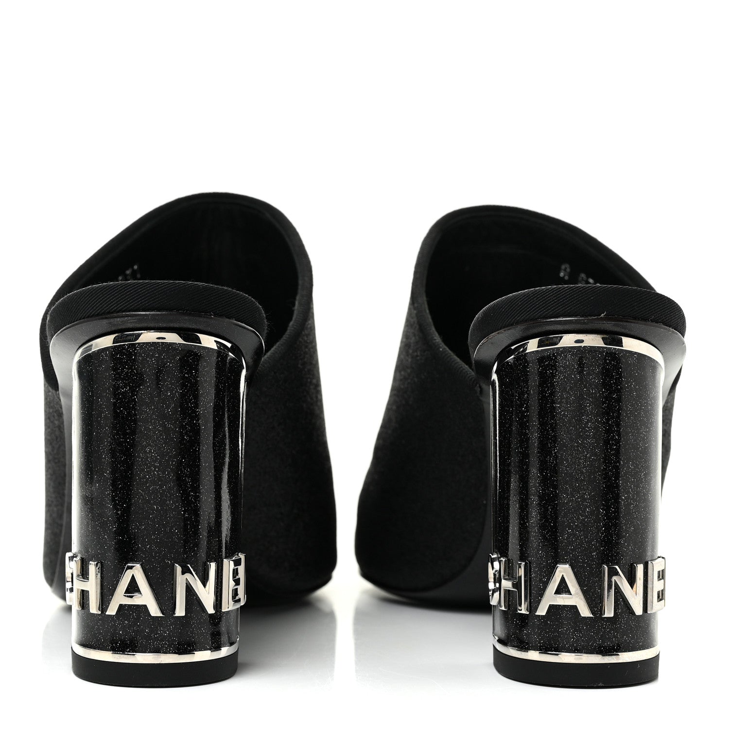 Chanel Fabric Cap Toe CC Mules 36.5 Black 4 of 13