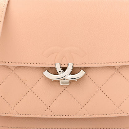 Chanel Caviar Quilted CC Box Flap Beige 8 of 10