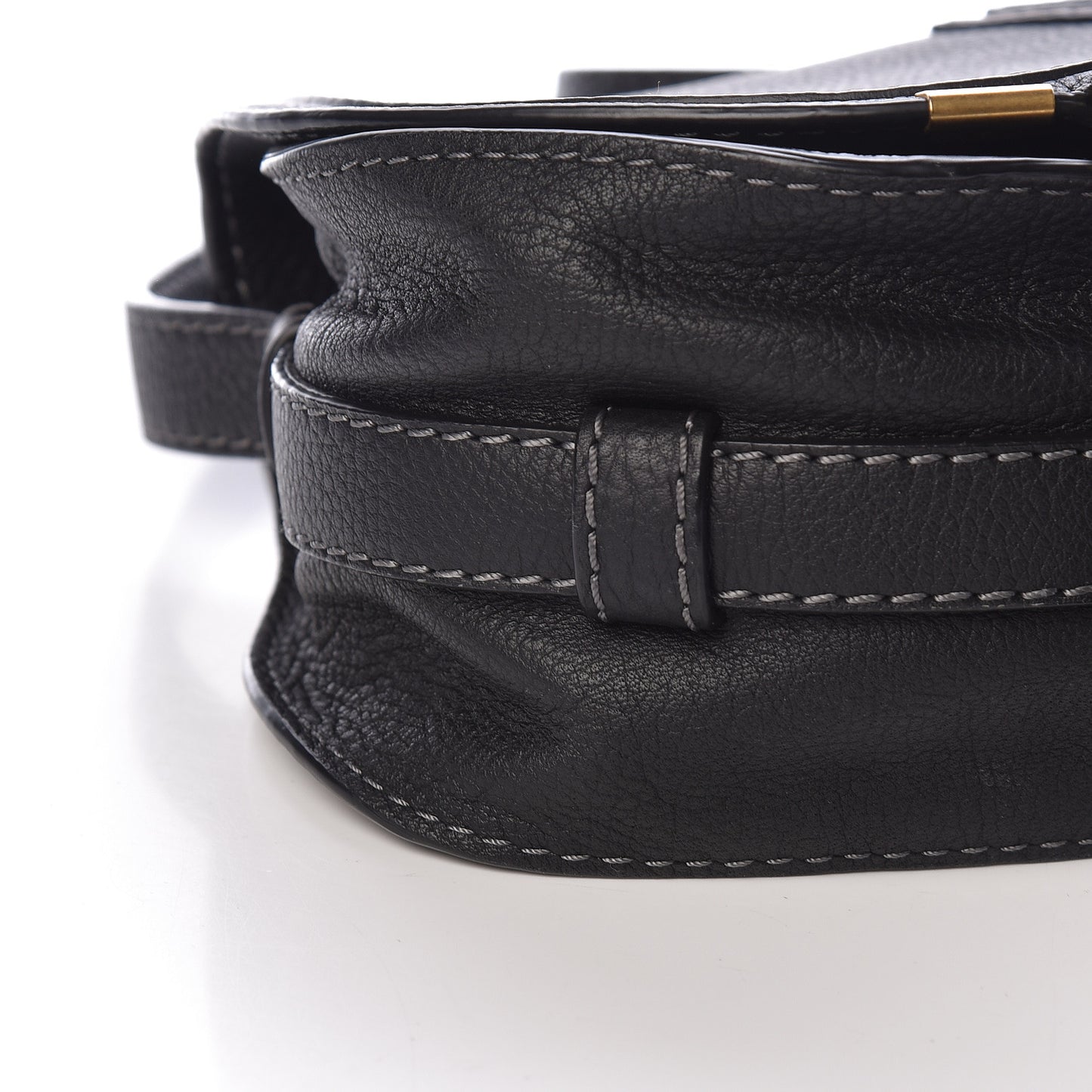 Calfskin Mini Marcie Round Crossbody Bag Black
