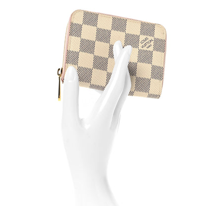 Louis Vuitton Damier Azur Zippy Coin Purse Rose Ballerine 2 of 6