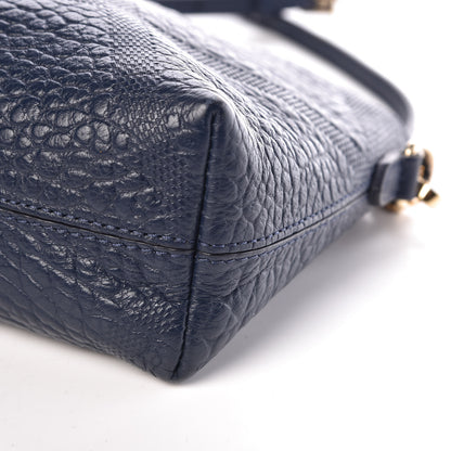 Burberry Signature Grain Calfskin Check Embossed Small Chichester Crossbody Clutch Bag Carbon Blue 6 of 8