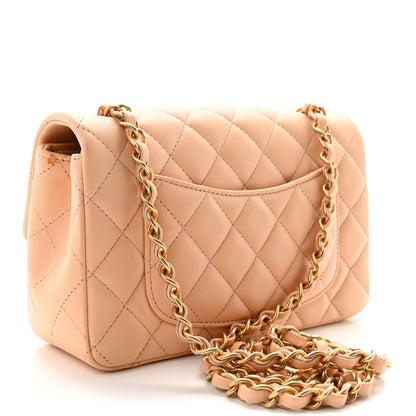 Chanel Lambskin Quilted Mini Rectangular Flap Beige 3 of 11