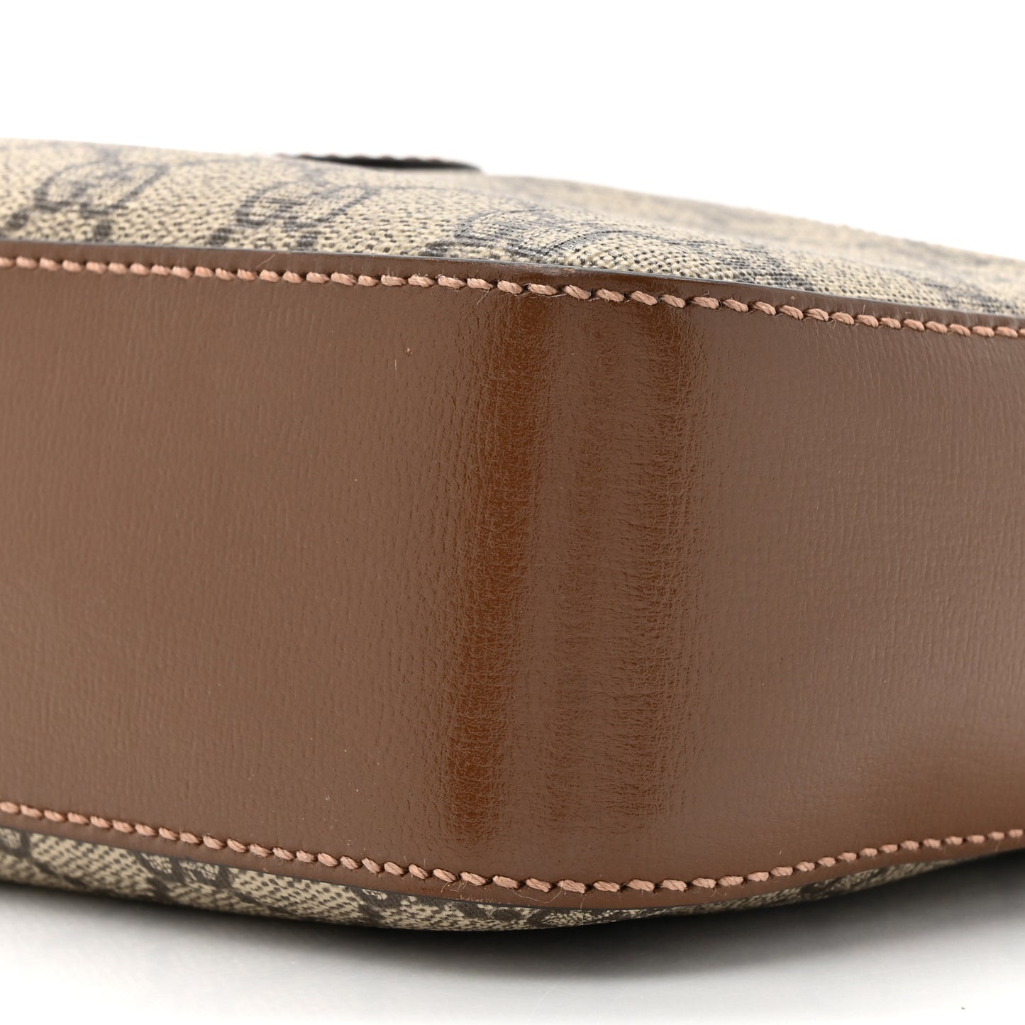 GG Supreme Monogram Azalea Calfskin Retro Interlocking G Messenger Shoulder Bag Beige Ebony Brown Sugar