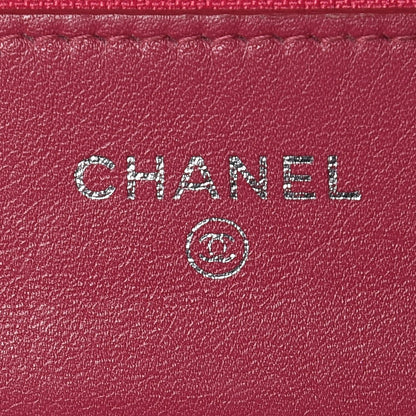 Chanel Patent Camellia Embossed Wallet on Chain WOC Rose 6 of 11