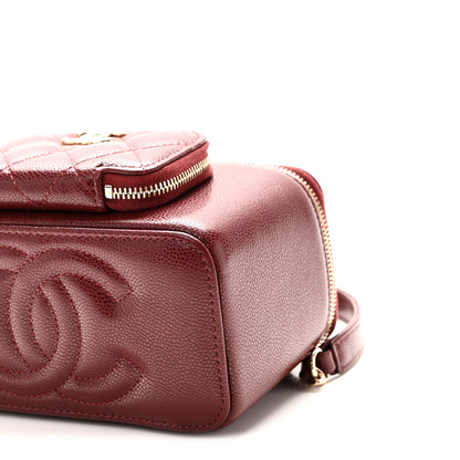 Chanel Caviar Quilted Top Handle Pocket Vanity Case Burgundy 11 of 11