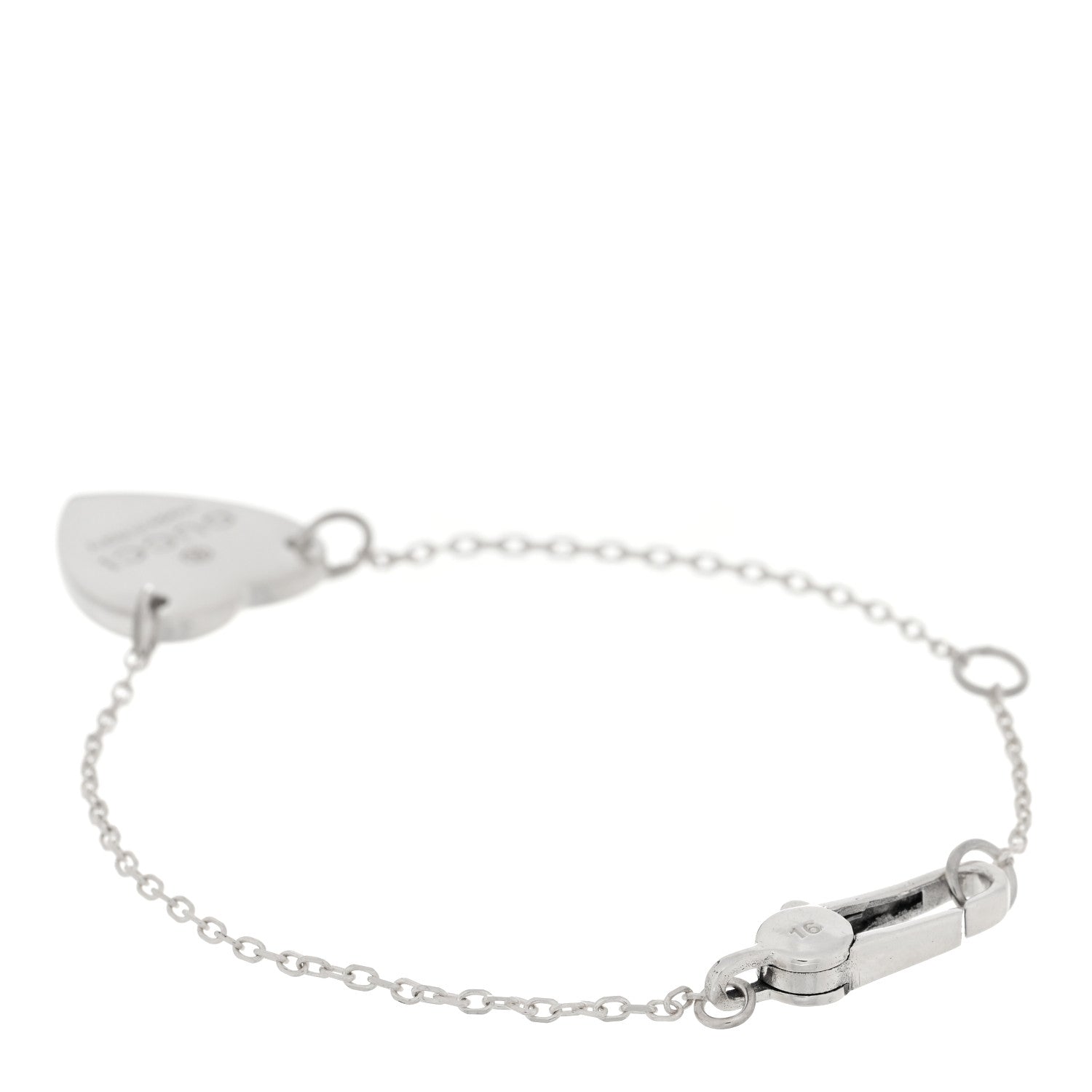 Gucci Sterling Silver Trademark Heart Bracelet 2 of 3