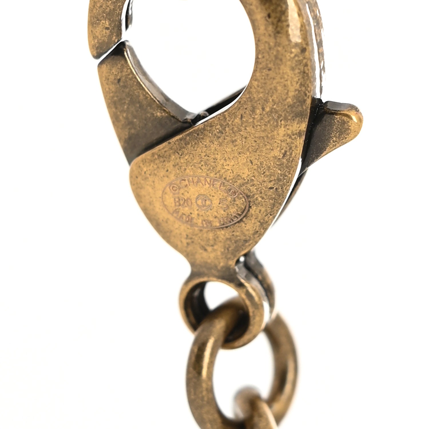 Chanel Crystal Chain Link CC Necklace Gold 3 of 3