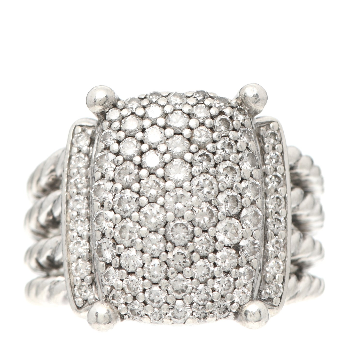 Sterling Silver Diamond 16mm Wheaton Ring 52 6