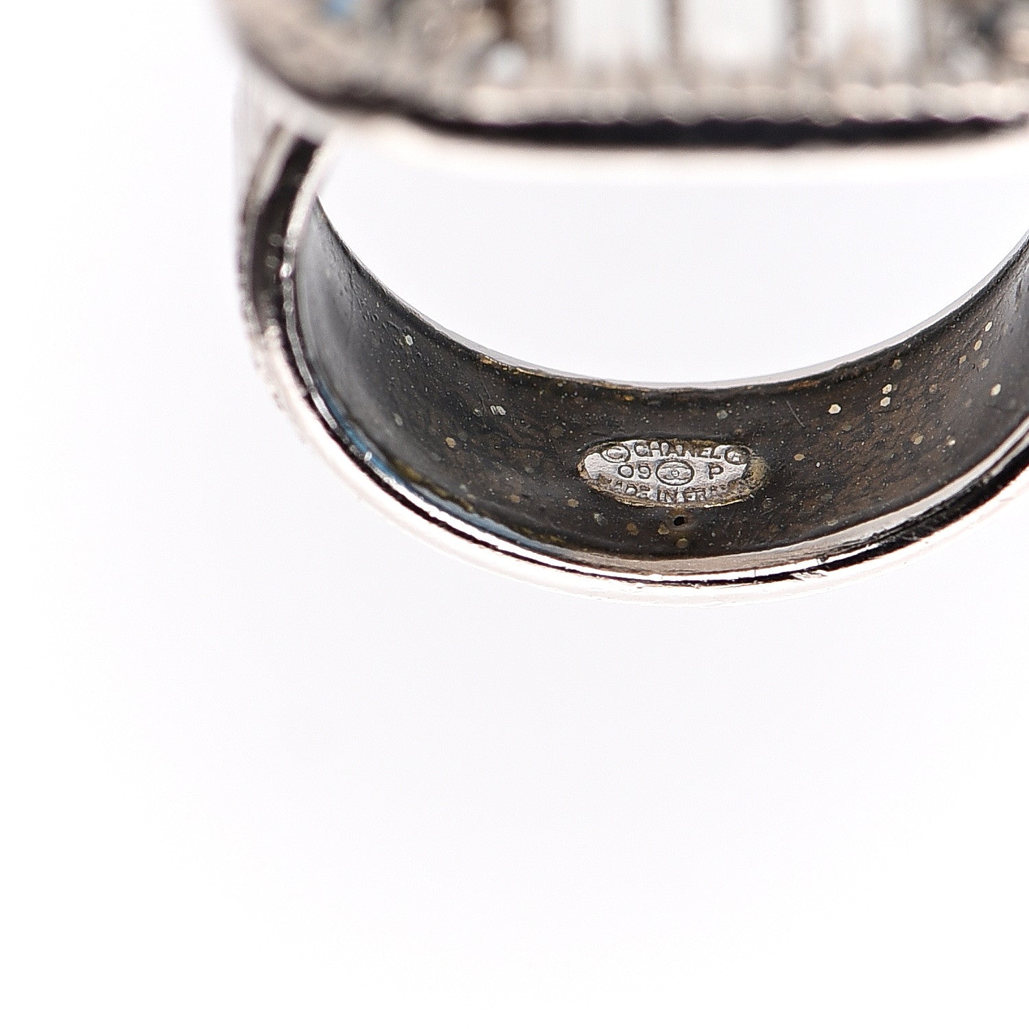 Chanel Crystal CC Ring 6 Silver 4 of 5