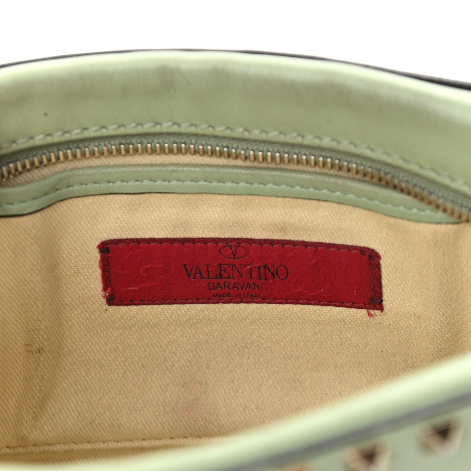 Valentino Garavani Calfskin Rockstud Camera Crossbody Bag Powder Green 6 of 10